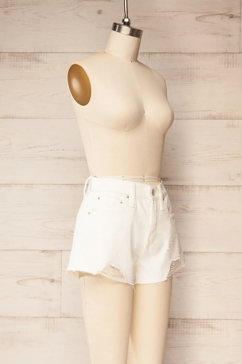 Dugla Ivory | High-Waisted Denim Shorts sold by Boutique 1861 product image thumbnail 4