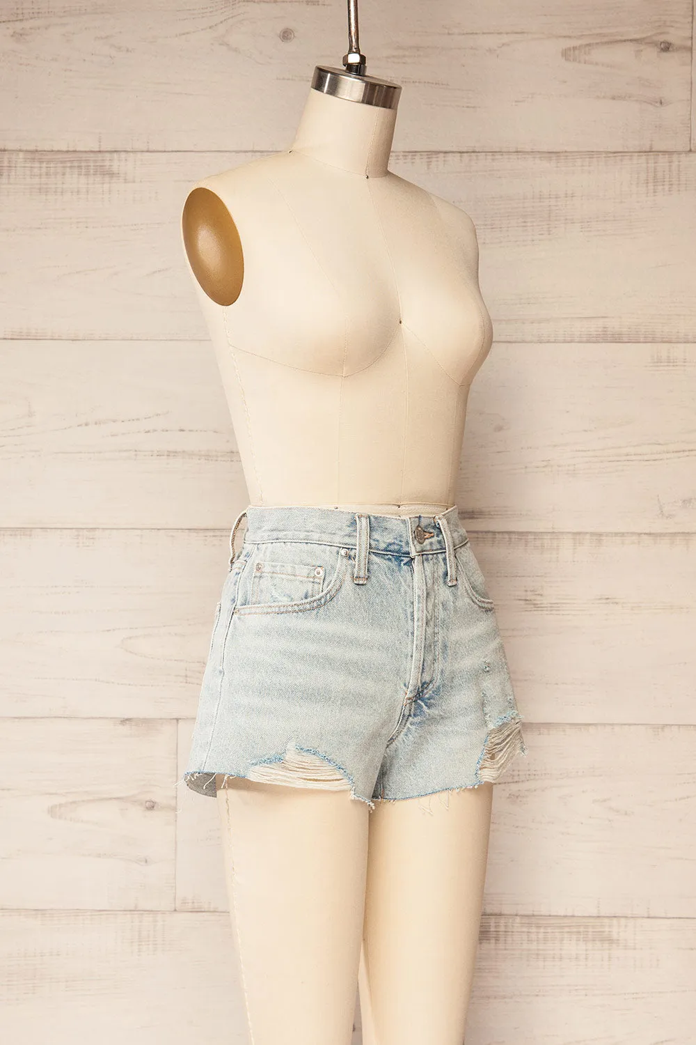 Dugla Light Wash | High-Waisted Denim Shorts sold by Boutique 1861 product image thumbnail 4