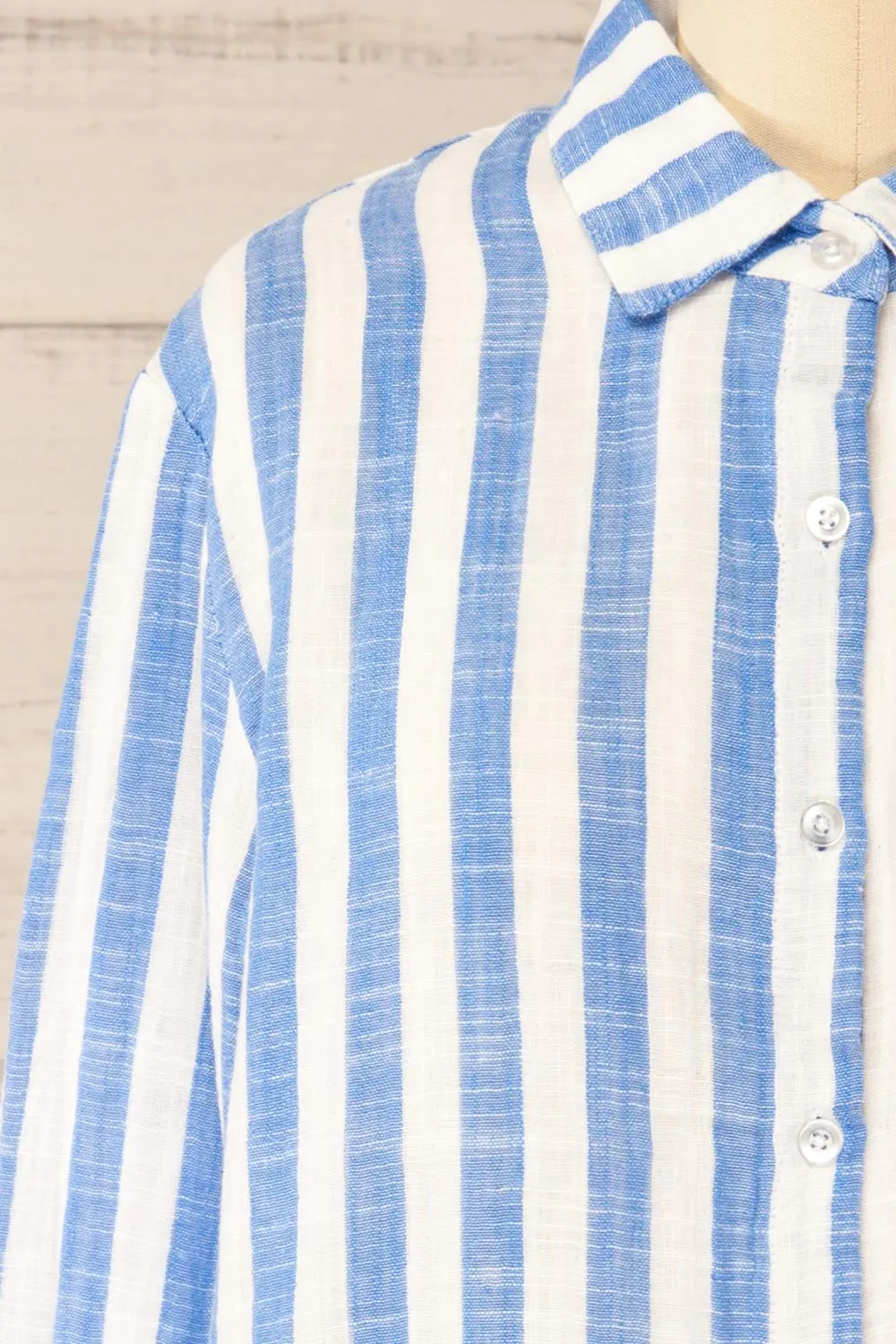 Cucuta | Blue Striped Cotton Shirt sold by Boutique 1861 product image thumbnail 3