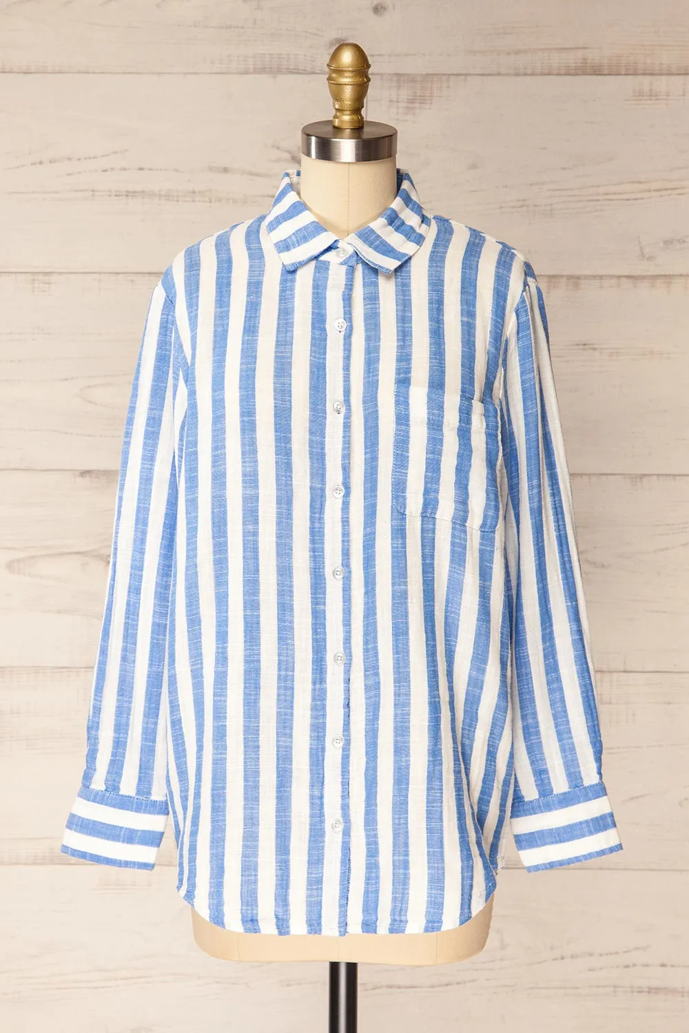 Cucuta | Blue Striped Cotton Shirt sold by Boutique 1861