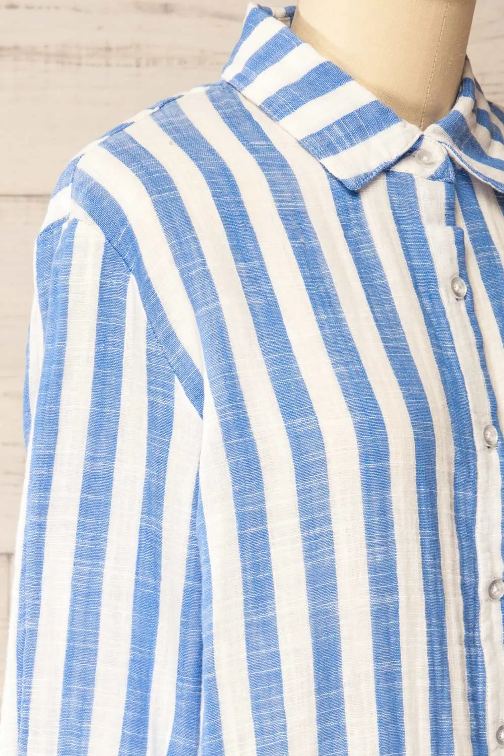 Cucuta | Blue Striped Cotton Shirt sold by Boutique 1861 product image thumbnail 4