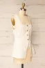 Danda Beige | Longline Button-Down Vest Top sold by Boutique 1861