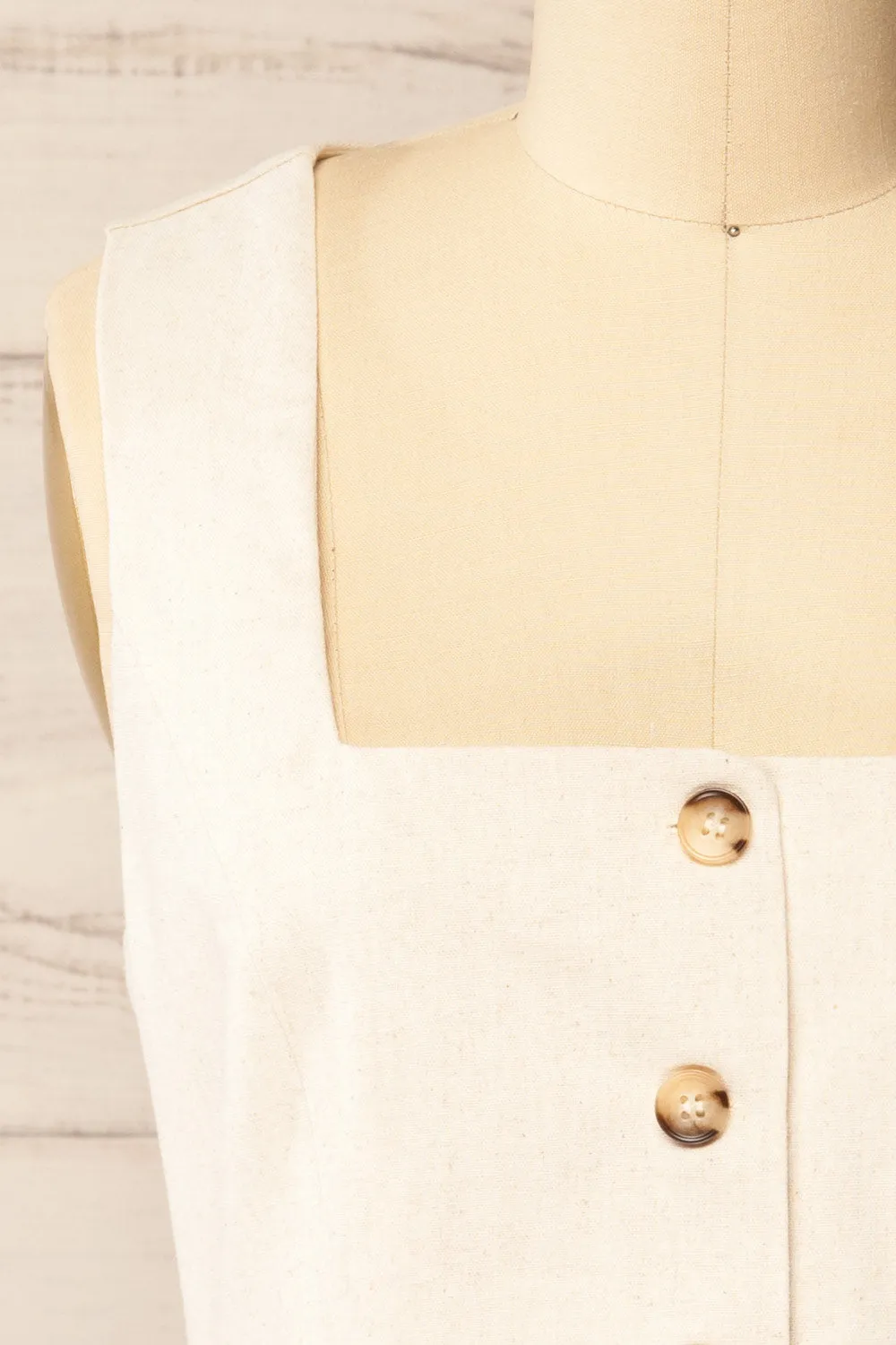Danda Beige | Longline Button-Down Vest Top sold by Boutique 1861 product image thumbnail 2