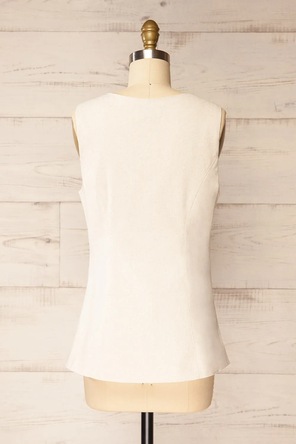Danda Beige | Longline Button-Down Vest Top sold by Boutique 1861 product image thumbnail 5