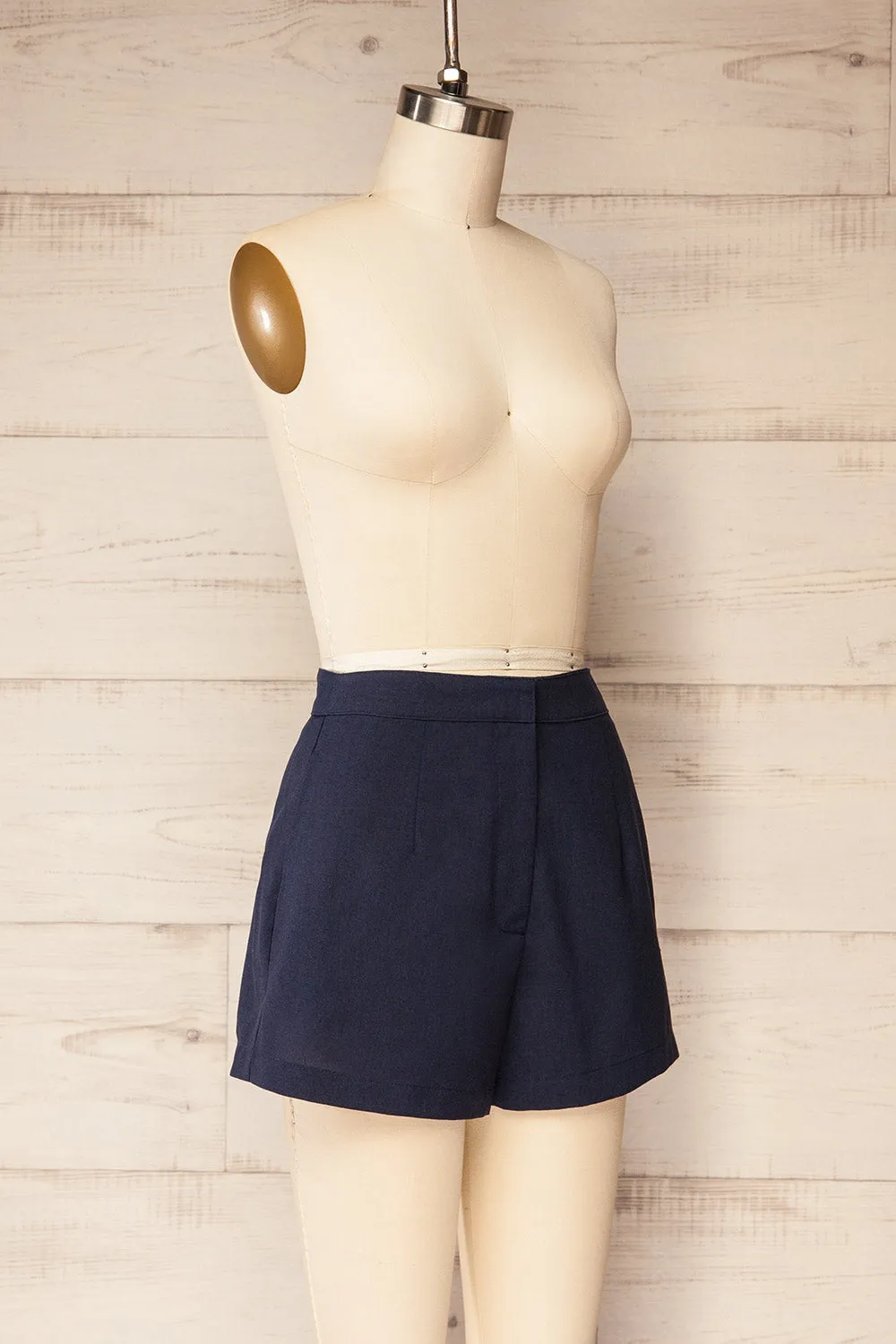 Cuiaba Navy | Mid-Waisted Shorts with Pockets sold by Boutique 1861 product image thumbnail 3