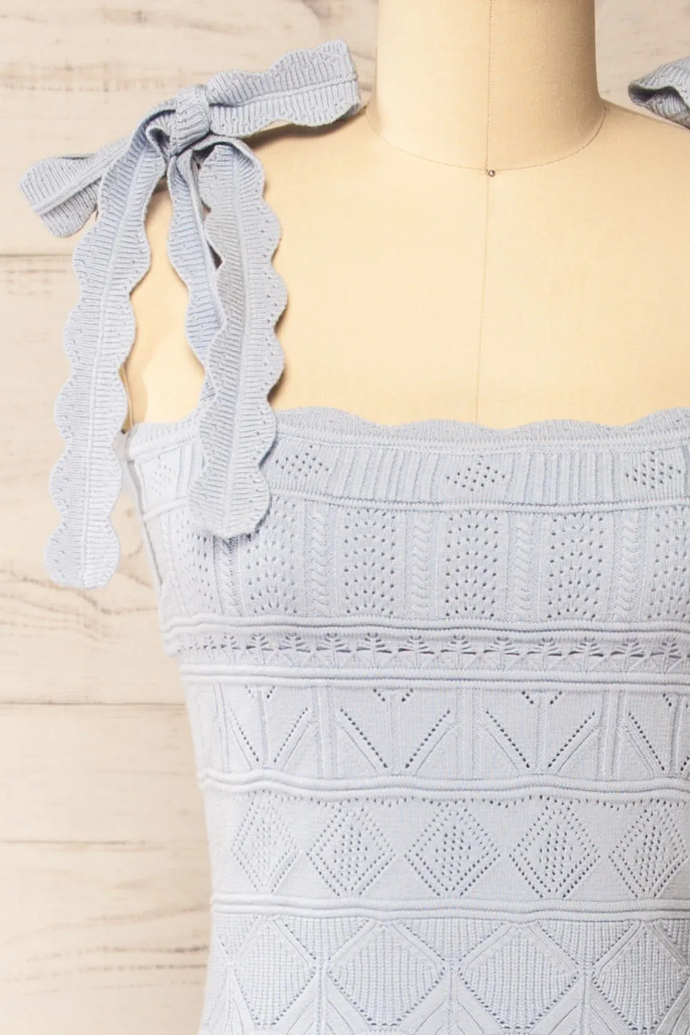 Hebi Blue Long Openwork Knit Dress sold by Boutique 1861 product image thumbnail 2