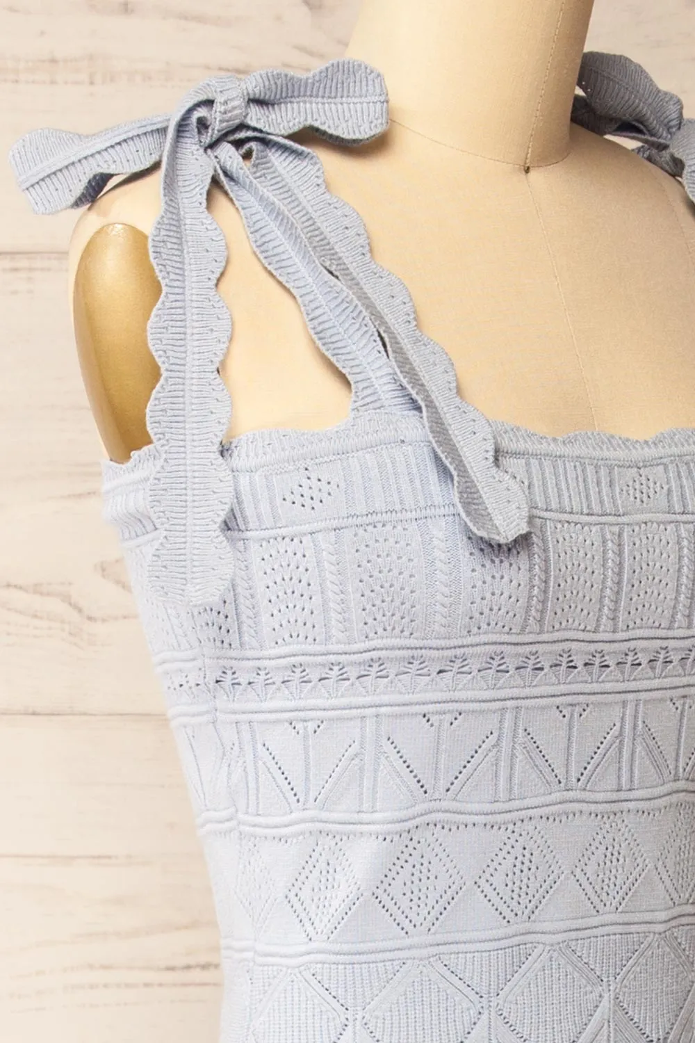 Hebi Blue Long Openwork Knit Dress sold by Boutique 1861 product image thumbnail 4