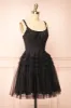 Zarielle | Short Black Tulle Tiered Dress sold by Boutique 1861