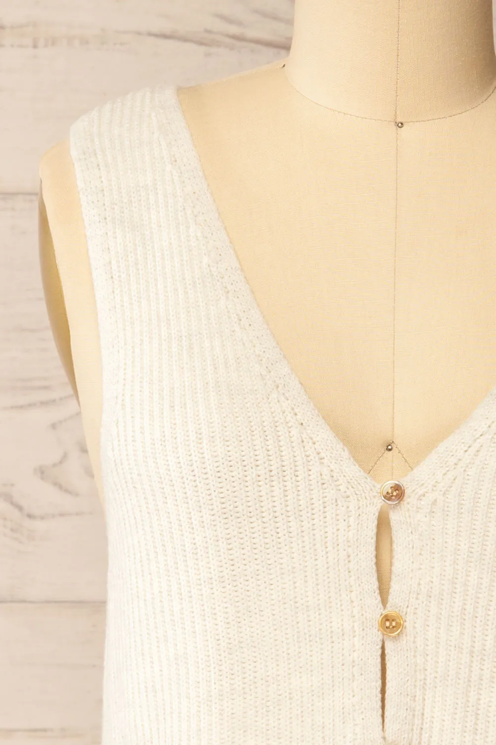 Leuven | Beige Button-Up Knit Tank Top sold by Boutique 1861 product image thumbnail 2