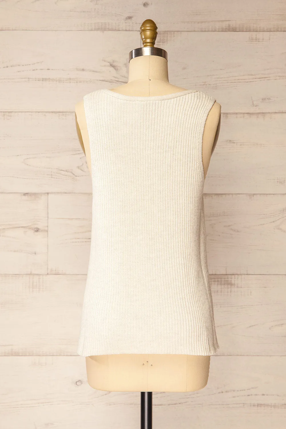 Leuven | Beige Button-Up Knit Tank Top sold by Boutique 1861 product image thumbnail 5
