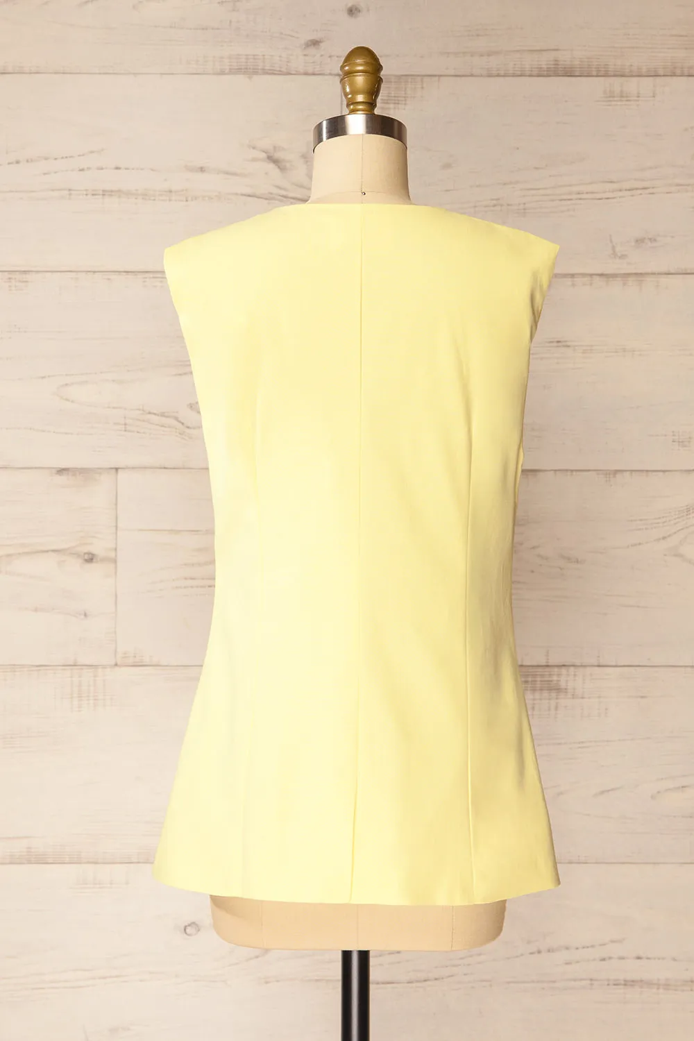 Lwang Light Yellow | Longline Button-Down Vest Top sold by Boutique 1861 product image thumbnail 5