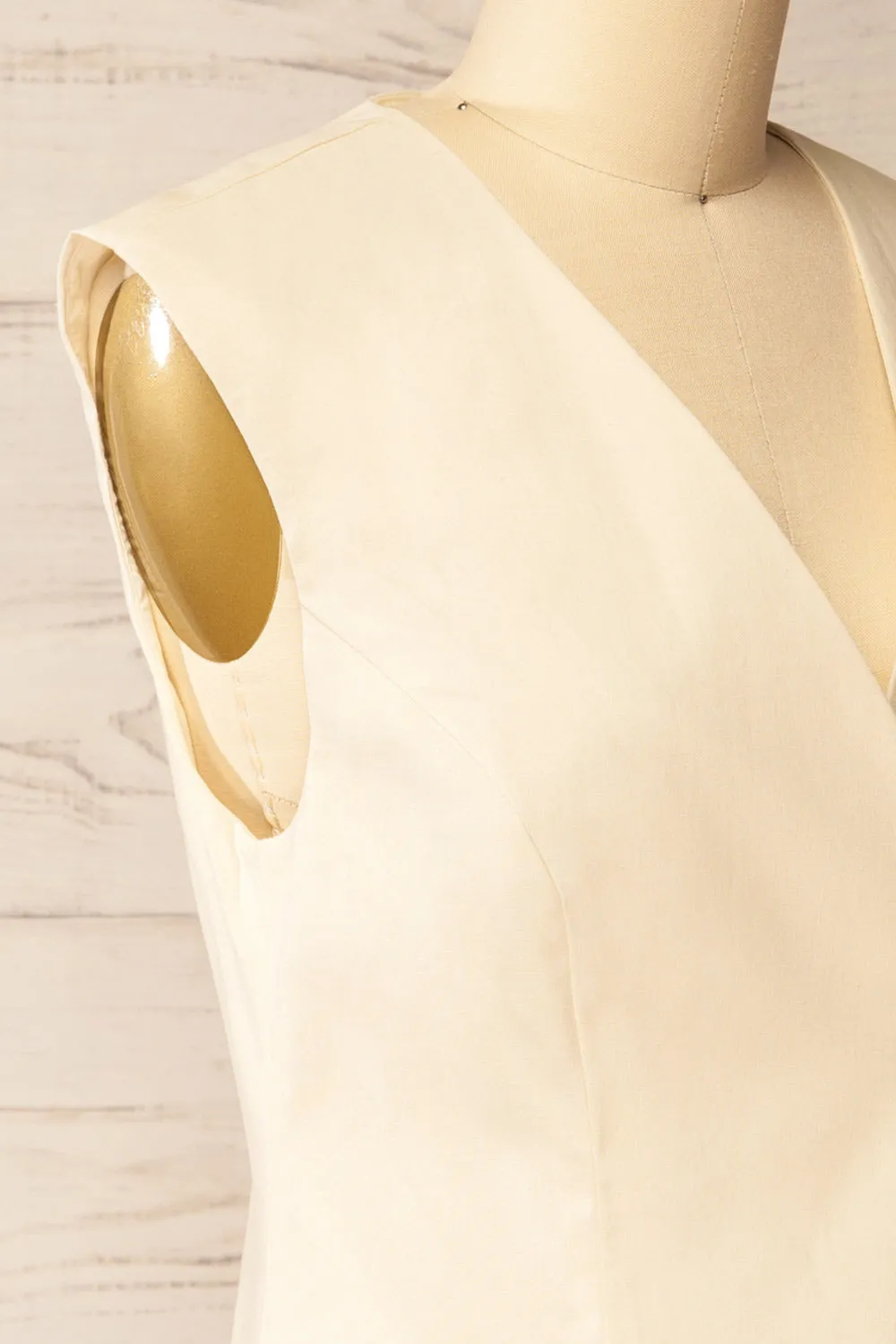 Lwang Beige | Longline Button-Down Vest Top sold by Boutique 1861 product image thumbnail 4