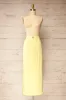 Kakani Light Yellow | High-Waisted Straight Midi Skirt sold by Boutique 1861