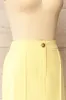 Kakani Light Yellow | High-Waisted Straight Midi Skirt sold by Boutique 1861