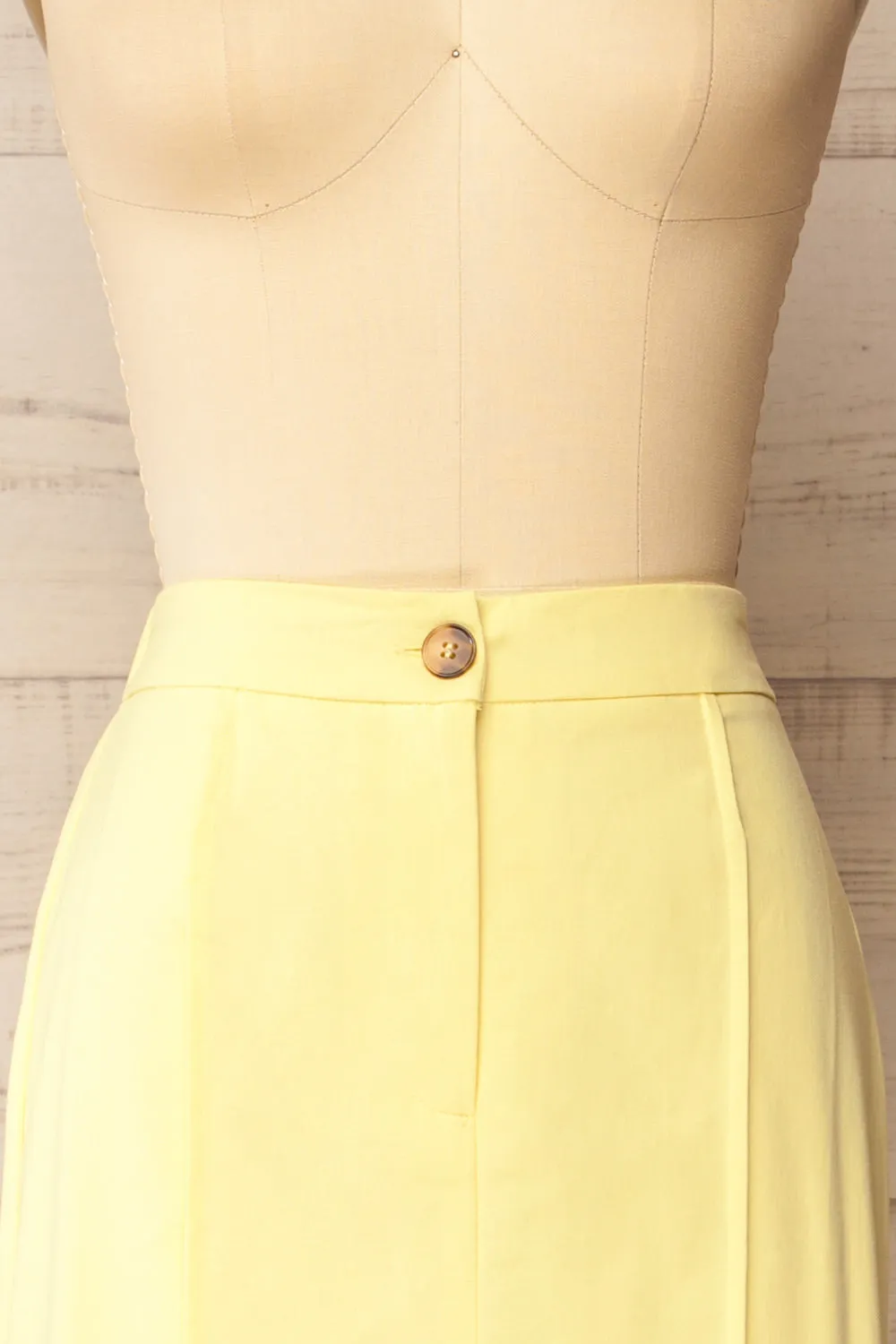 Kakani Light Yellow | High-Waisted Straight Midi Skirt sold by Boutique 1861 product image thumbnail 2