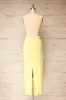 Kakani Light Yellow | High-Waisted Straight Midi Skirt sold by Boutique 1861