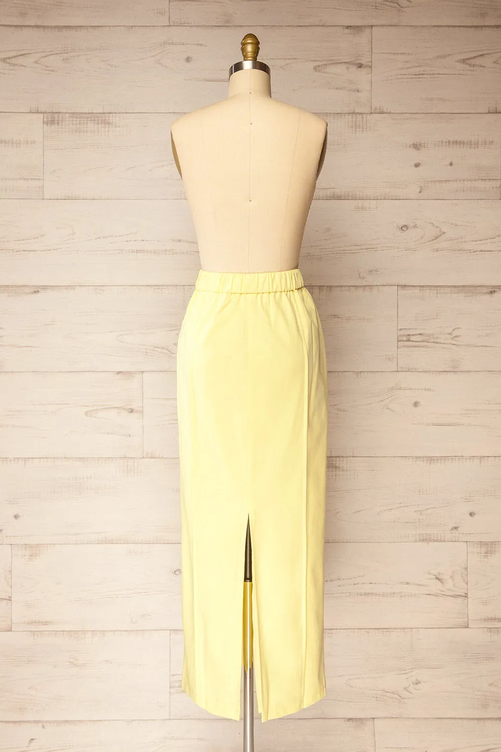 Kakani Light Yellow | High-Waisted Straight Midi Skirt sold by Boutique 1861 product image thumbnail 5