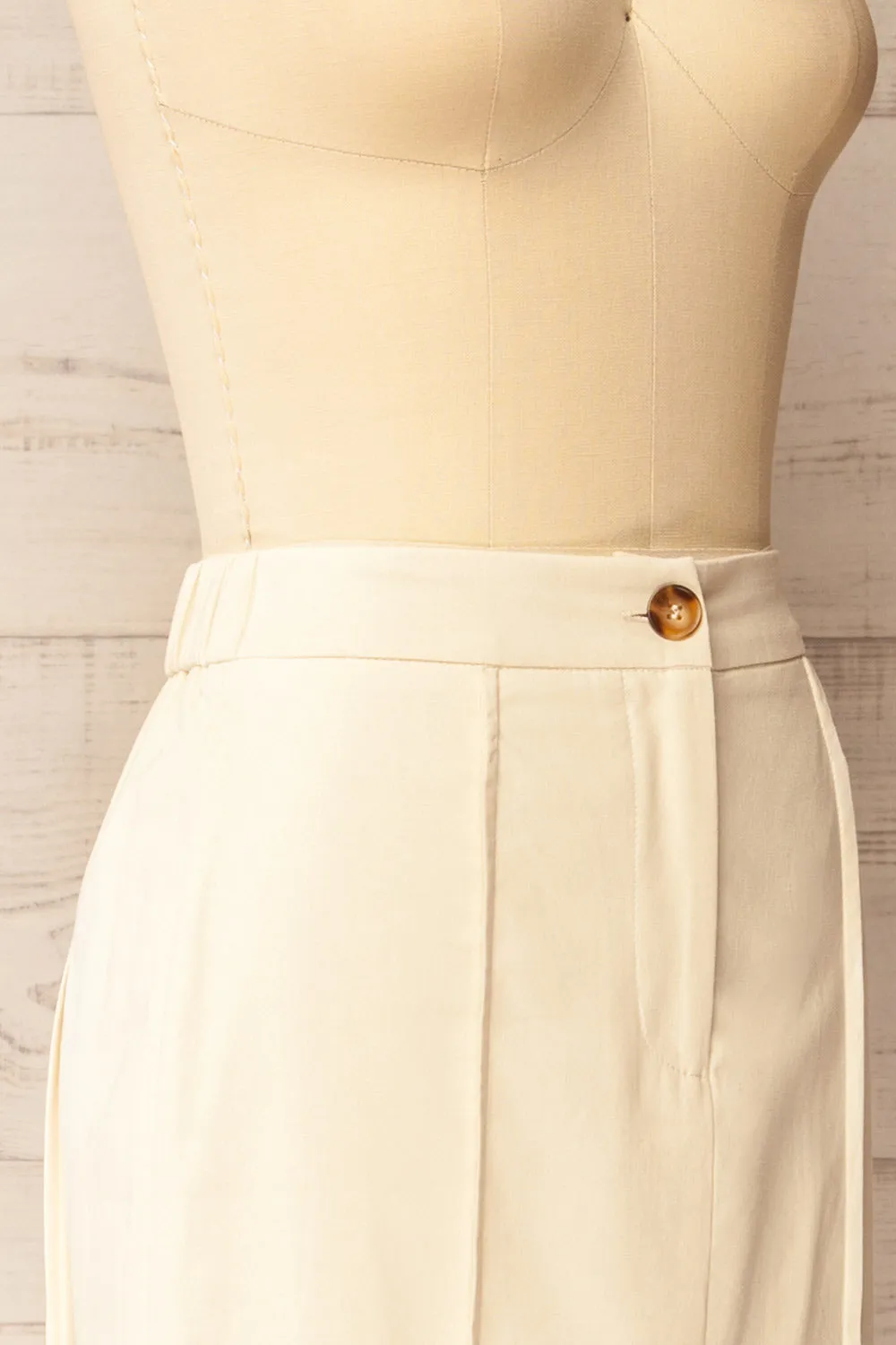 Kakani Beige | High-Waisted Straight Midi Skirt sold by Boutique 1861 product image thumbnail 4