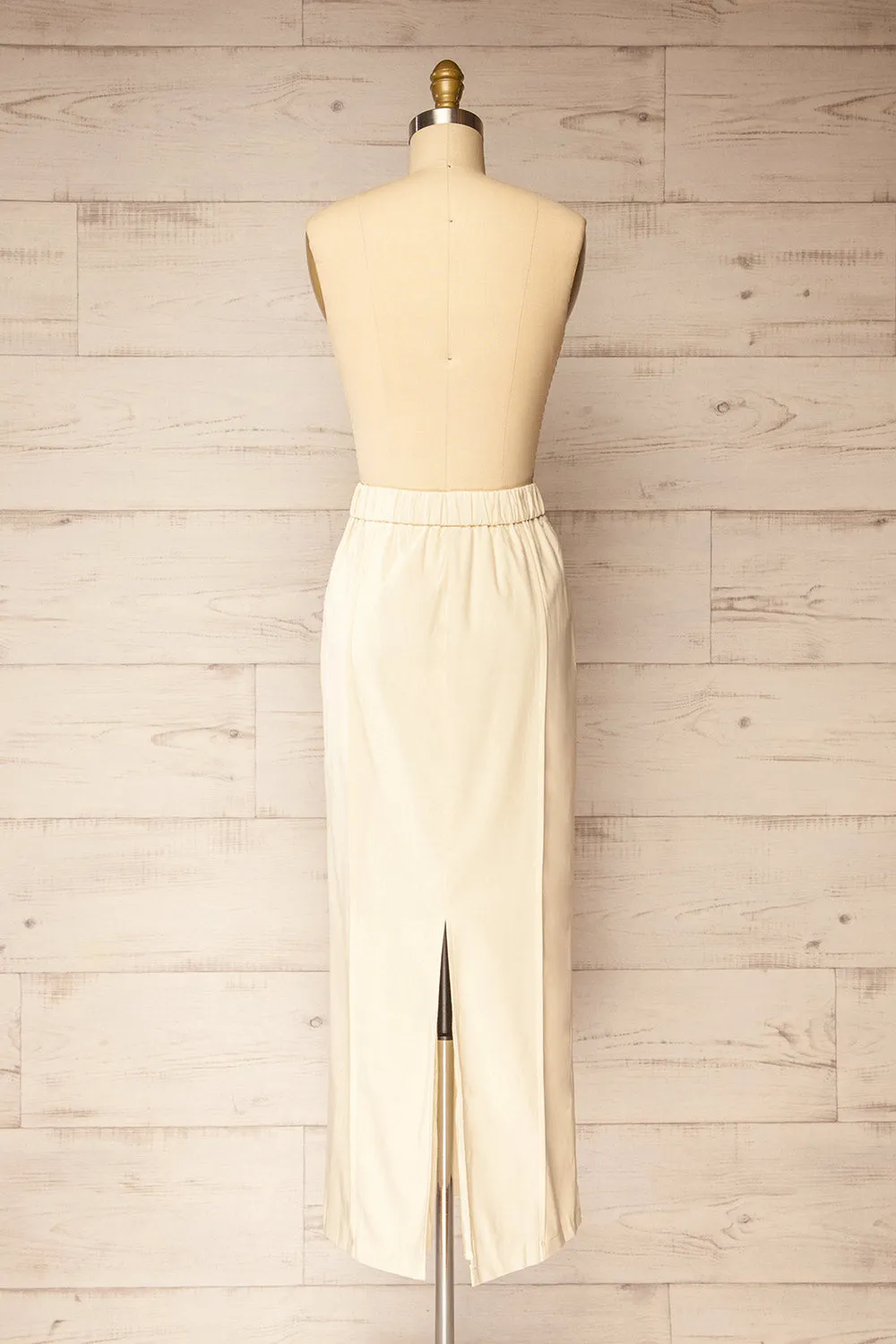 Kakani Beige | High-Waisted Straight Midi Skirt sold by Boutique 1861 product image thumbnail 5