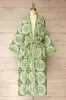 Gokyo | Green Paisley Patterned Kimono with Belt and Pockets sold by Boutique 1861