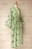 Gokyo | Green Paisley Patterned Kimono with Belt and Pockets sold by Boutique 1861