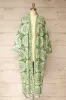 Gokyo | Green Paisley Patterned Kimono with Belt and Pockets sold by Boutique 1861
