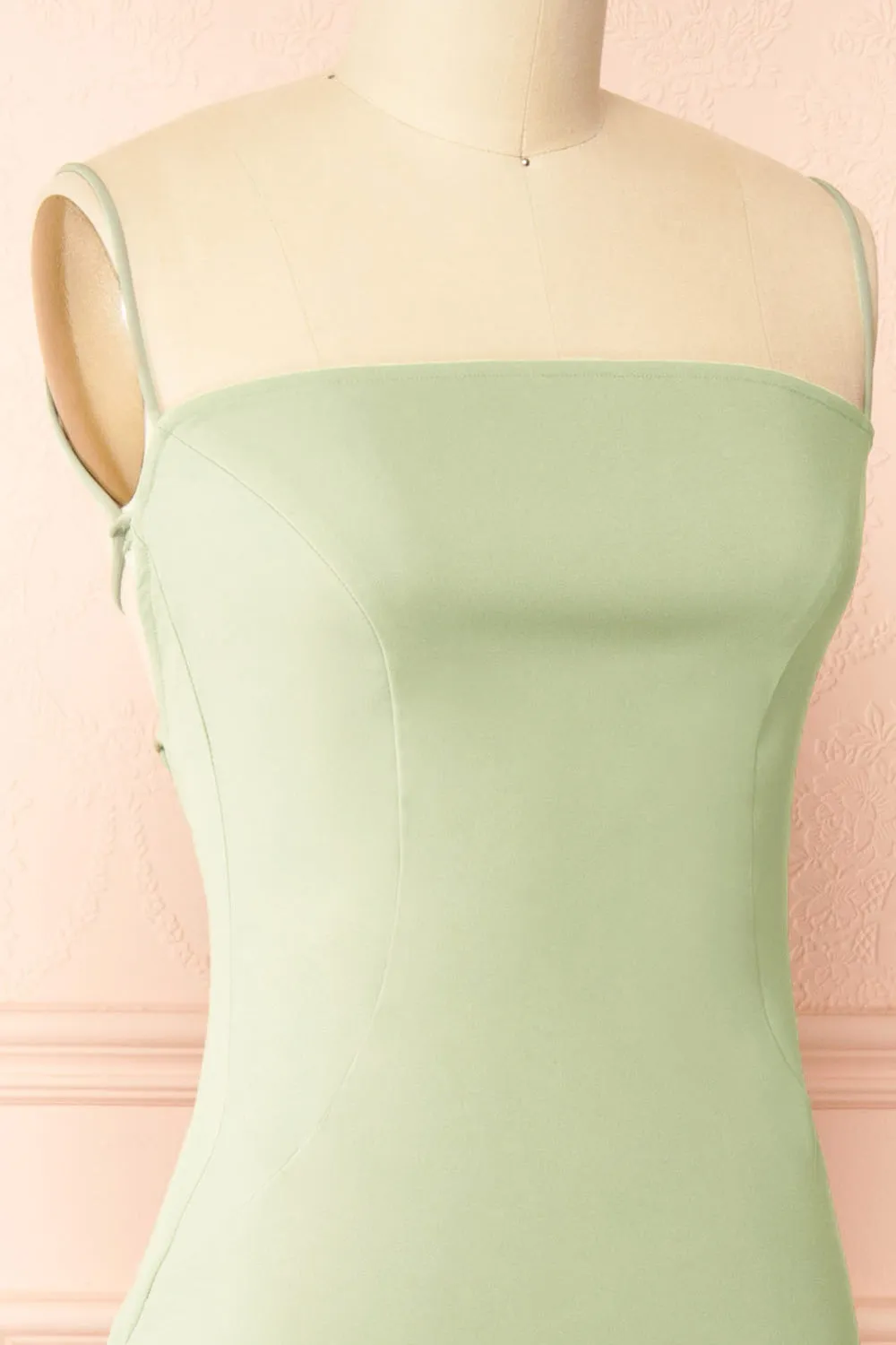 Arannia Mint | Fitted Midi Dress with Laced Back sold by Boutique 1861 product image thumbnail 5