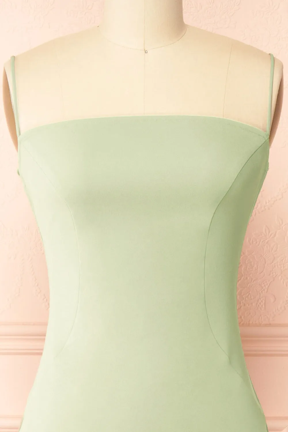 Arannia Mint | Fitted Midi Dress with Laced Back sold by Boutique 1861 product image thumbnail 3