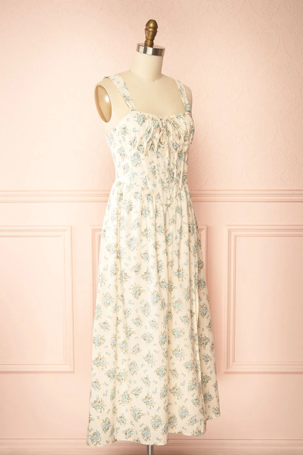 Chinaka | Midi Floral Corset Dress with High Slit sold by Boutique 1861 product image thumbnail 4