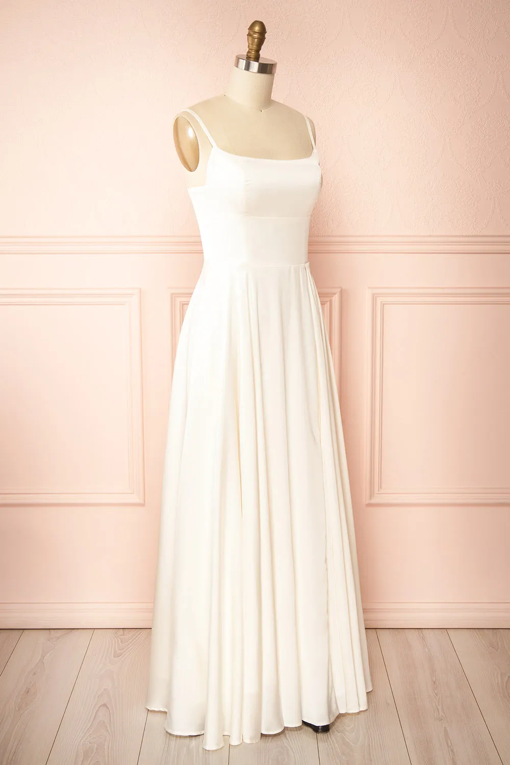 Delfina | Maxi Bridal Satin Dress with Slit sold by Boutique 1861 product image thumbnail 4