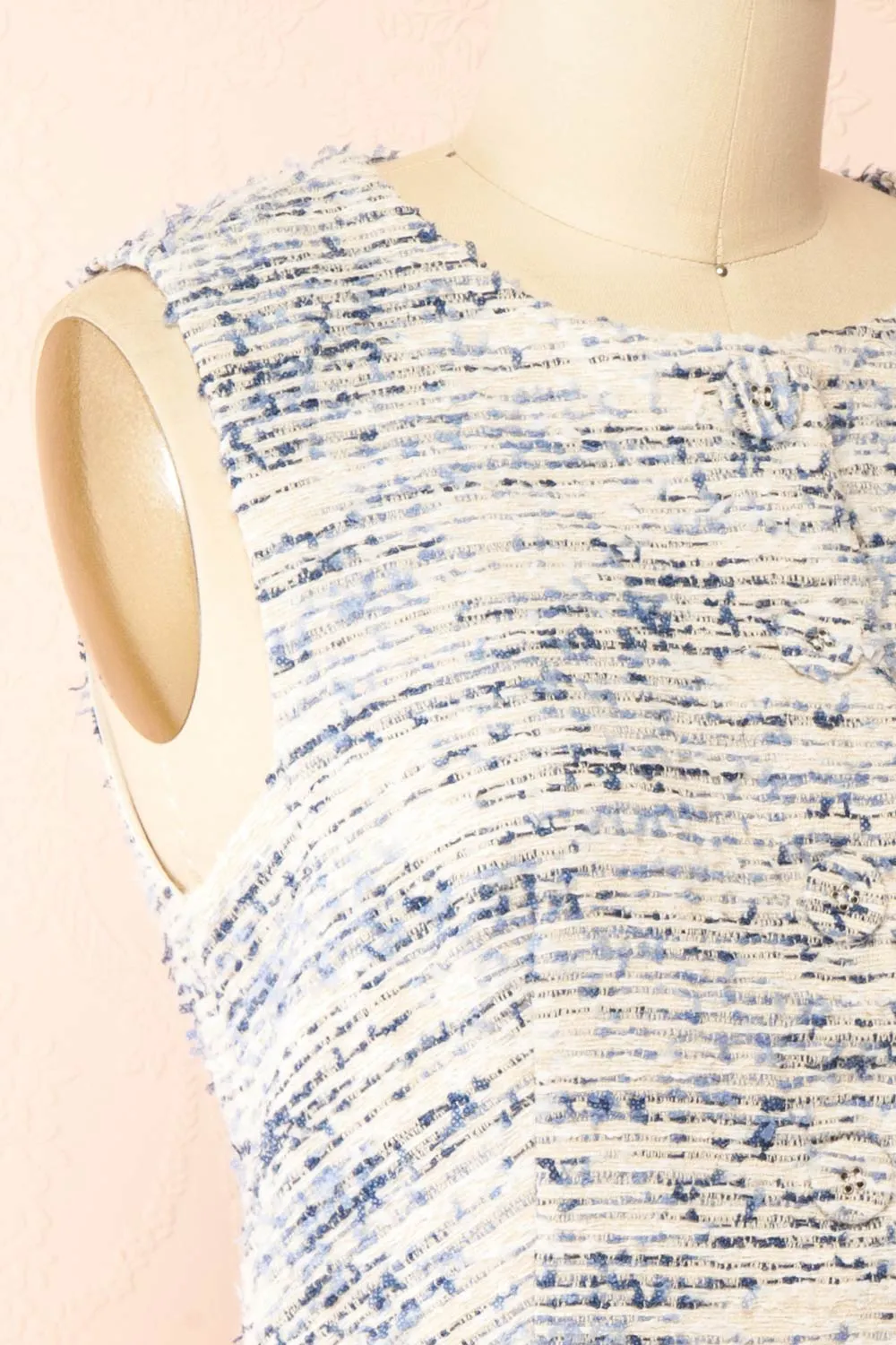 Tamiki Blue | Short Button-Up Tweed Dress sold by Boutique 1861 product image thumbnail 5