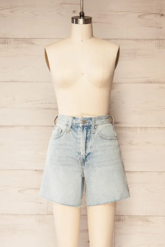 Bhopal | High-Waisted Blue Denim Shorts sold by Boutique 1861