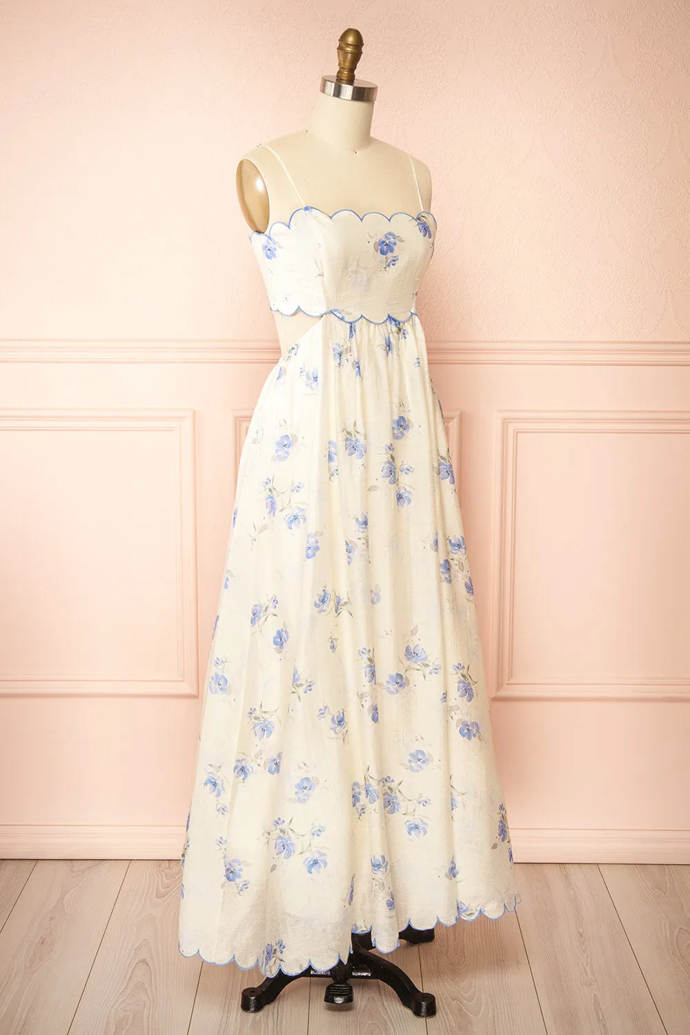 Diandra | Long A-Line Floral Dress with Back Cut-Out sold by Boutique 1861 product image thumbnail 3