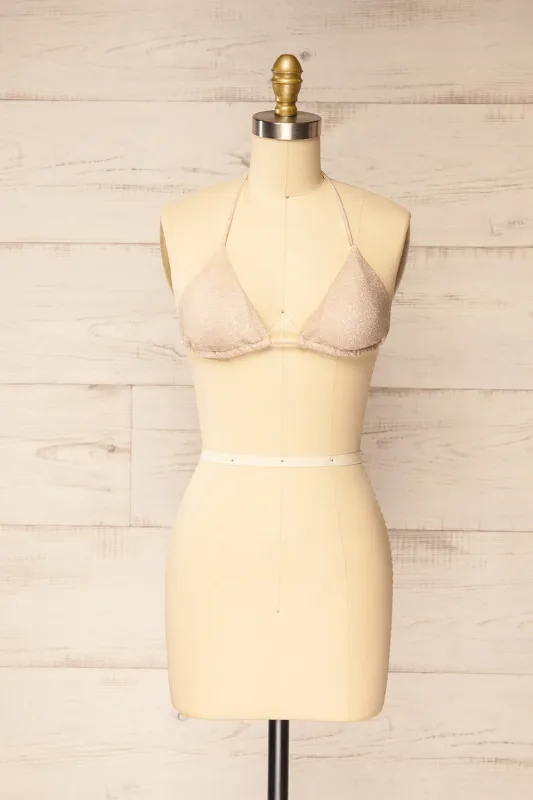 Kauai | Sparkly Champagne Swimsuit Top sold by Boutique 1861