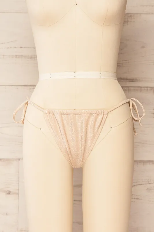 Kailua | Sparkly Champagne Swimsuit Bottom sold by Boutique 1861