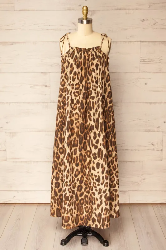 Denizli | Leopard Print Oversized Midi Dress sold by Boutique 1861