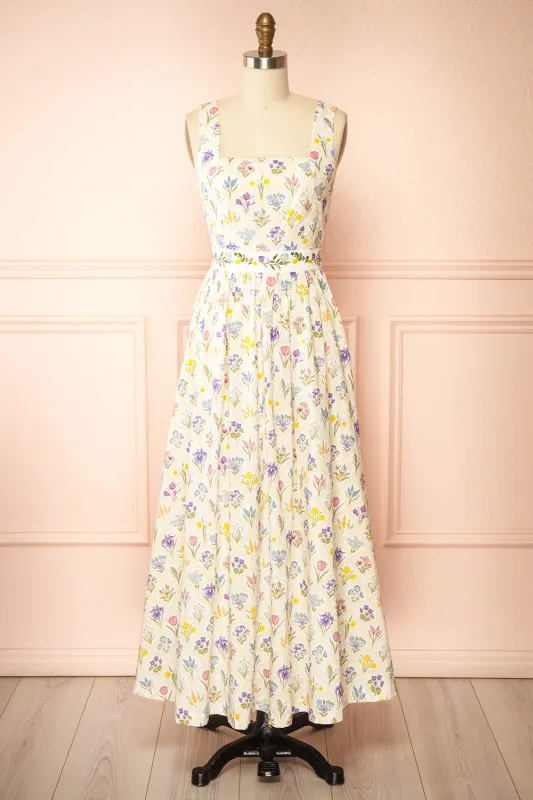 Arthemis | Maxi Floral Dress with Belt sold by Boutique 1861
