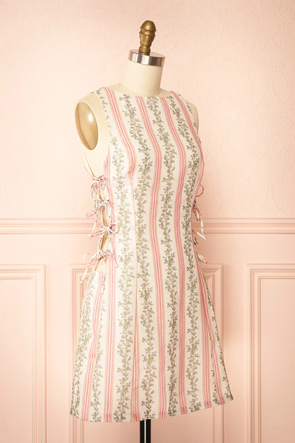 Eunice | Short Patterned Dress with Bows sold by Boutique 1861 product image thumbnail 3