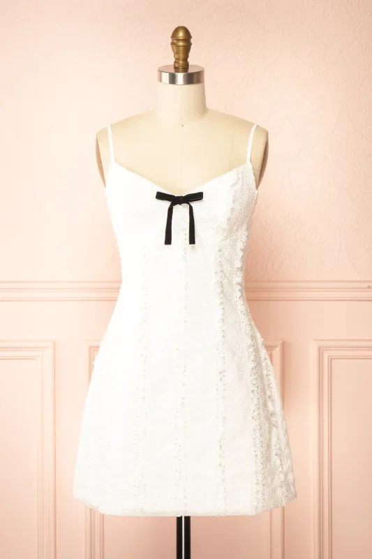 Noelani | Short White Openwork Dress sold by Boutique 1861