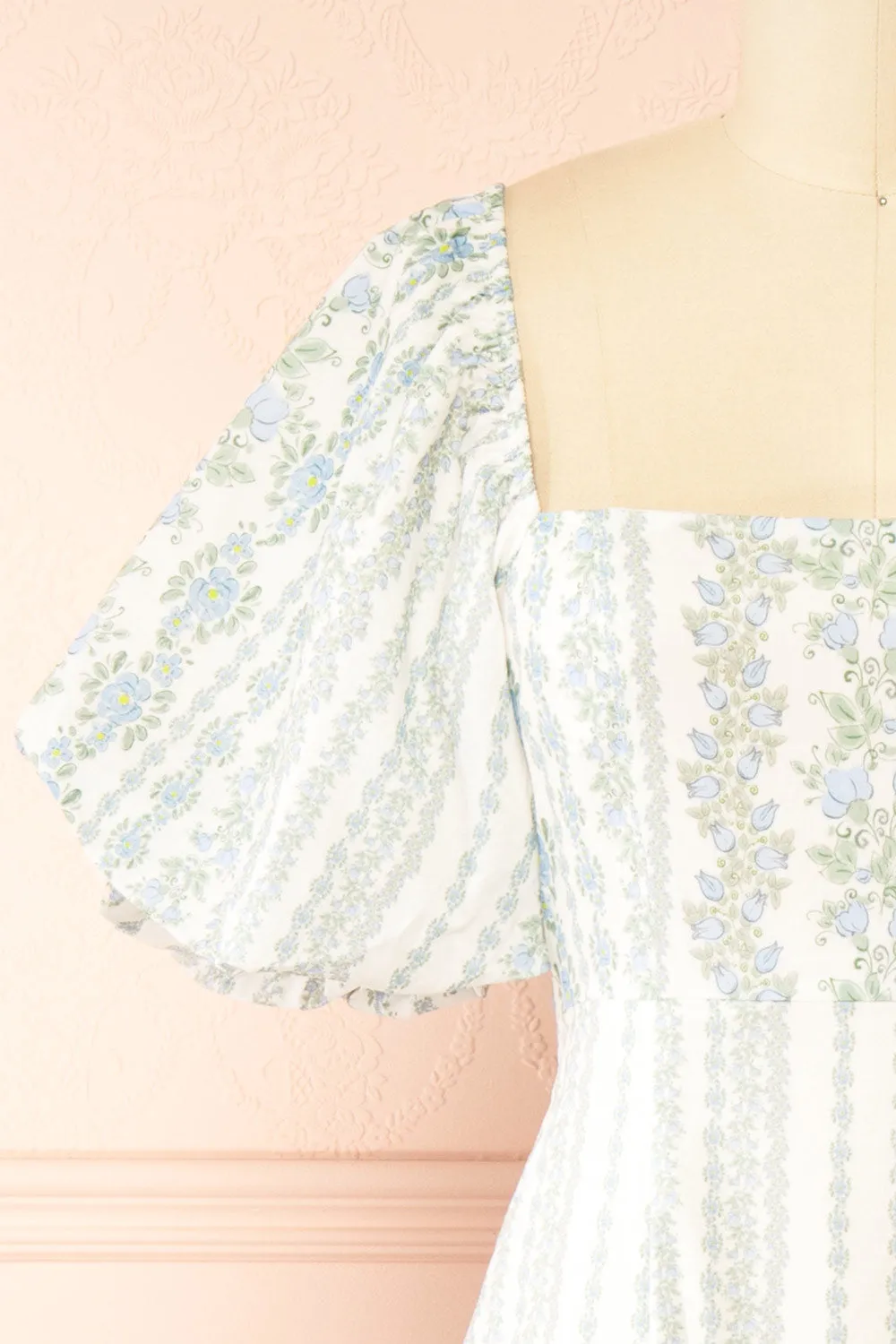 Bachira Blue | Long Floral Dress with Back Tie and Pockets sold by Boutique 1861 product image thumbnail 2