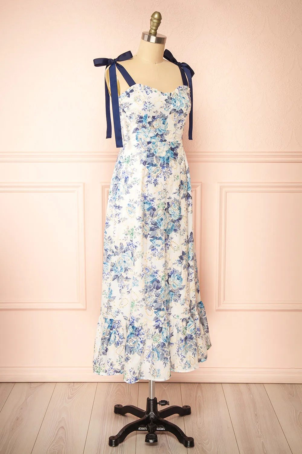 Hoonji | Floral Midi Dress w/ Tie Straps sold by Boutique 1861 product image thumbnail 3