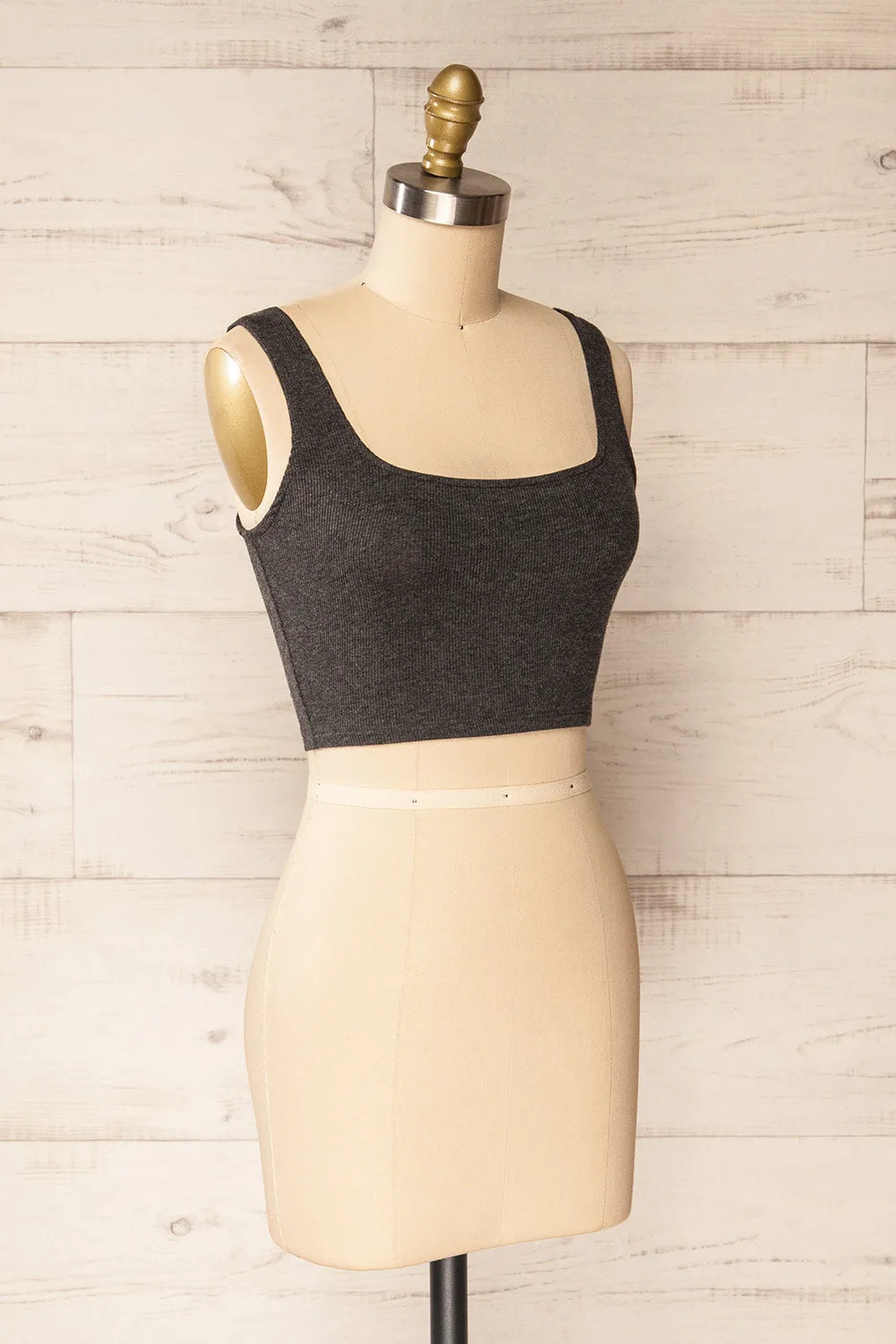 Seoul Charcoal | Cropped Ribbed Cami Top sold by Boutique 1861 product image thumbnail 3