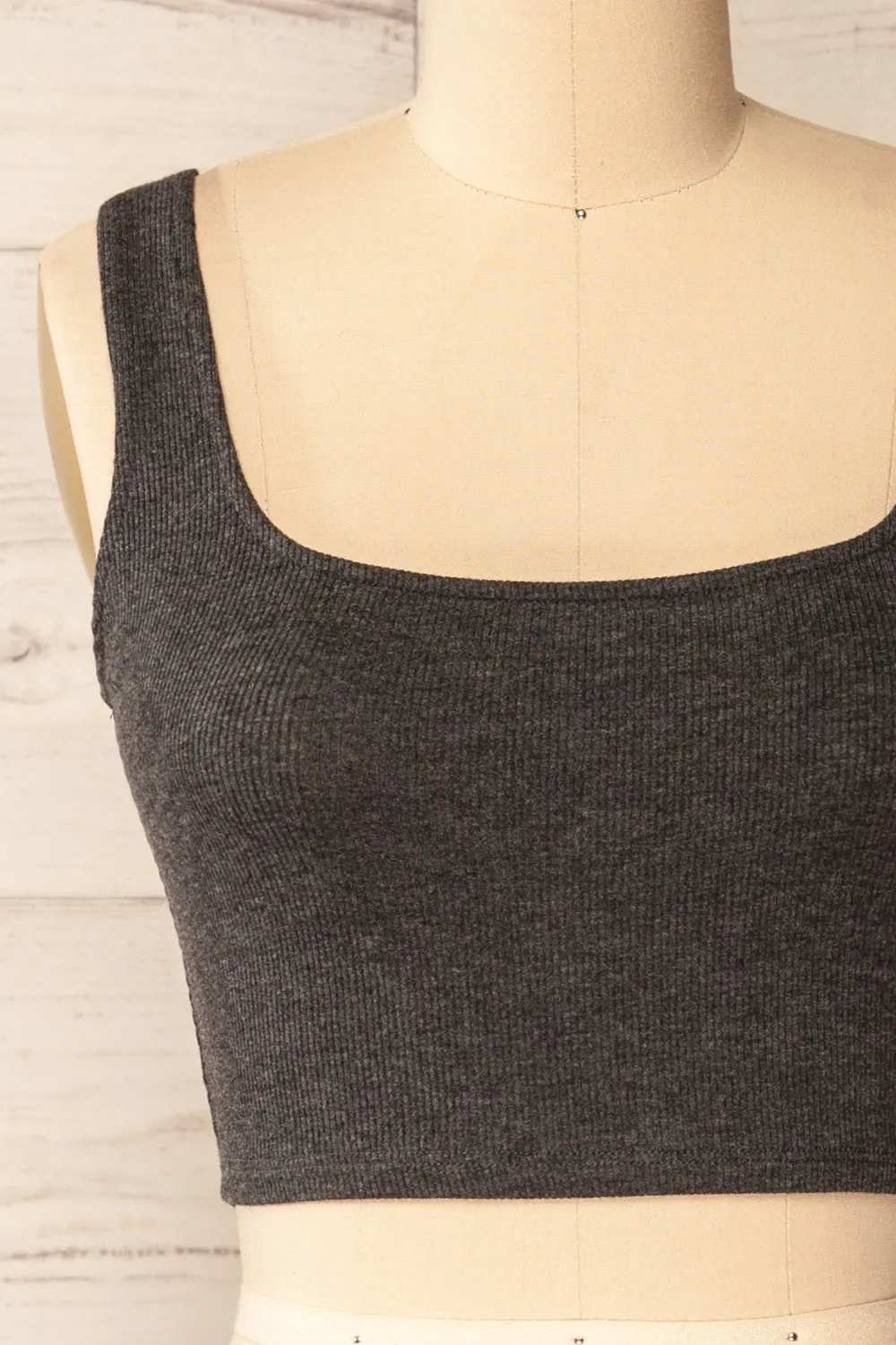 Seoul Charcoal | Cropped Ribbed Cami Top sold by Boutique 1861 product image thumbnail 2