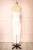 Galilea | White Satin Midi Dress w/ Twist Front sold by Boutique 1861