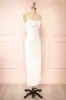 Galilea | White Satin Midi Dress w/ Twist Front sold by Boutique 1861