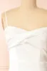 Galilea | White Satin Midi Dress w/ Twist Front sold by Boutique 1861