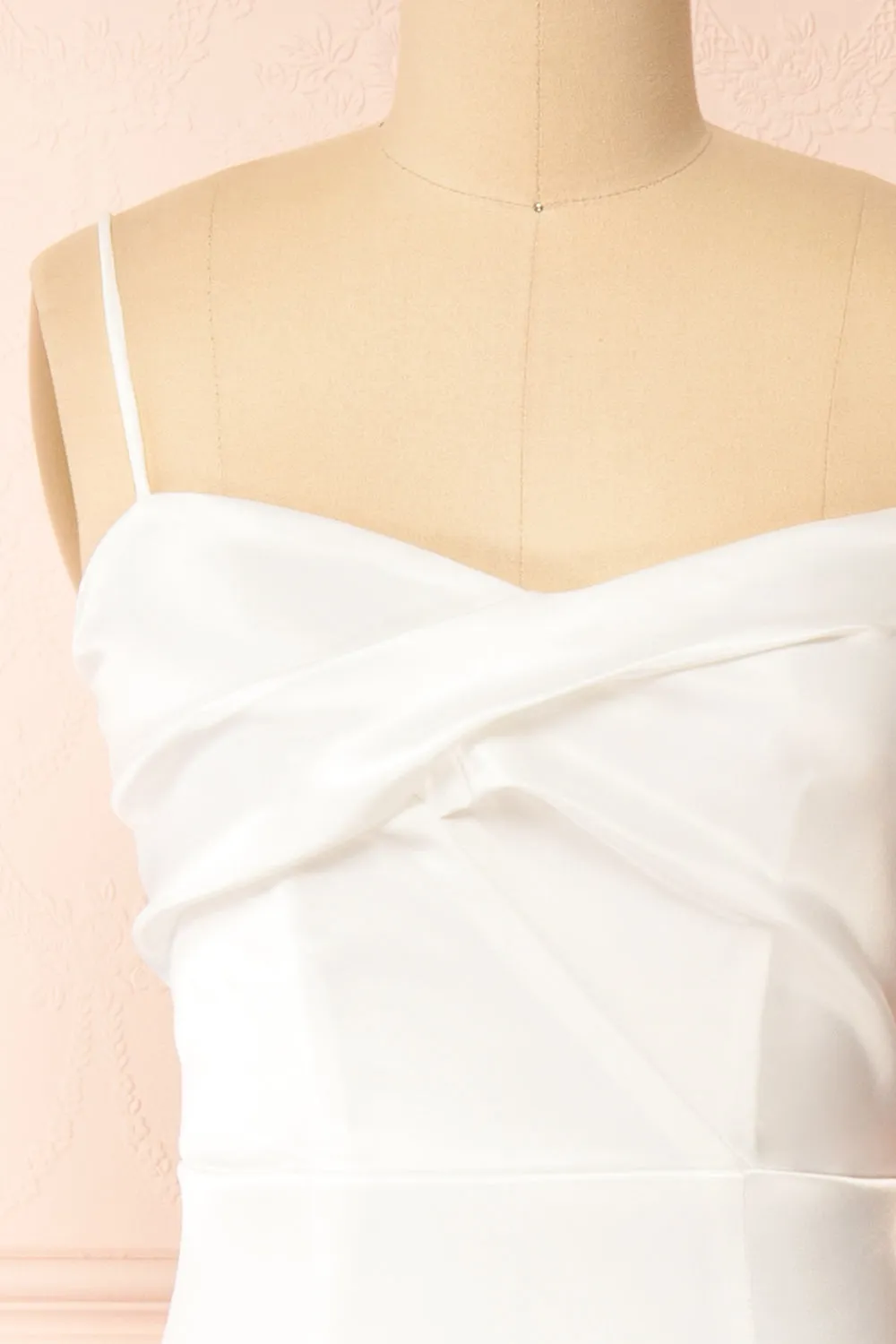 Galilea | White Satin Midi Dress w/ Twist Front sold by Boutique 1861 product image thumbnail 2