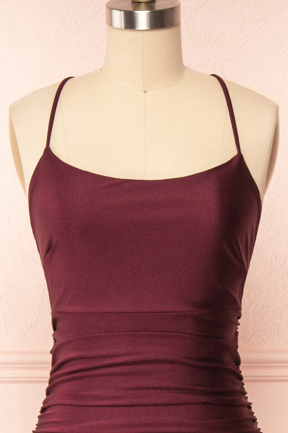 Sonia Burgundy | Mermaid Maxi Dress with Slit sold by Boutique 1861 product image thumbnail 5