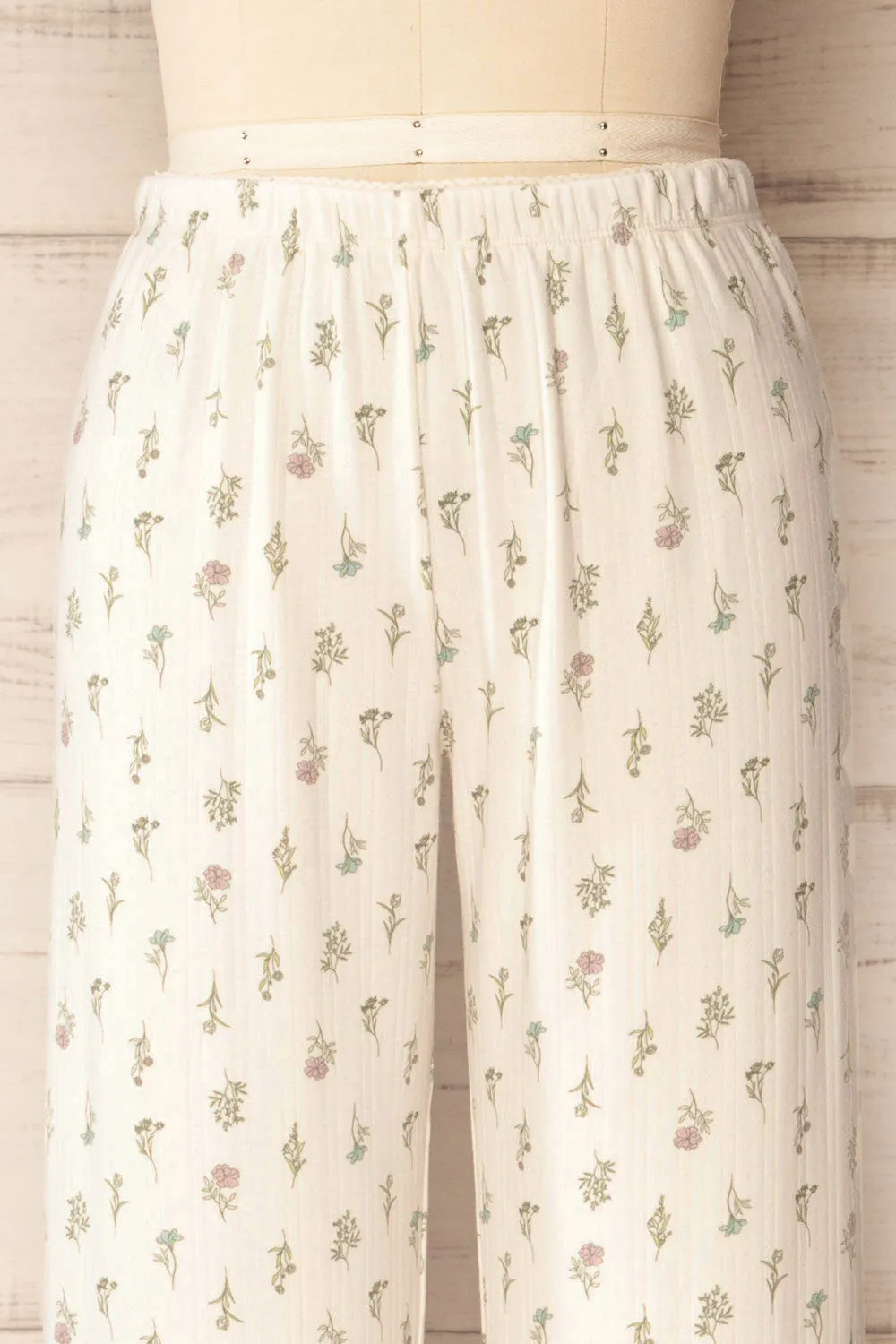 Sabrinette | Ivory Pajama Pants with Floral Pattern sold by Boutique 1861 product image thumbnail 3
