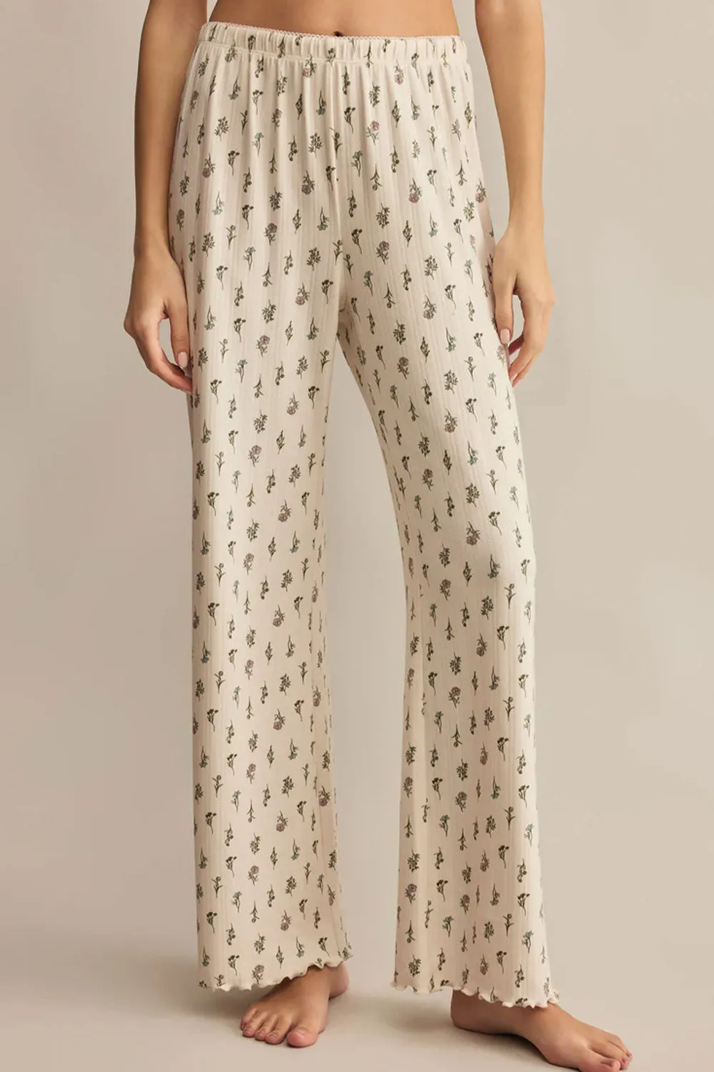 Sabrinette | Ivory Pajama Pants with Floral Pattern sold by Boutique 1861 product image thumbnail 2